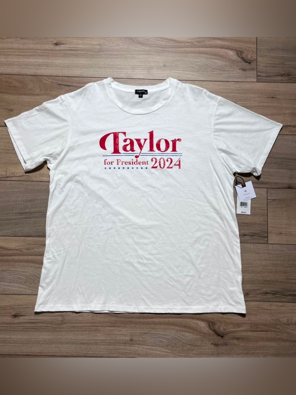 Originality Womens Taylor Swift For President 2024 Short Sleeve T-Shirt XL White